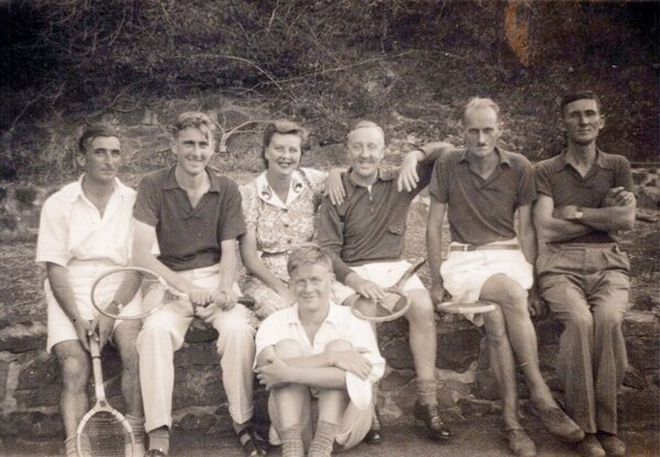 Tennis group at The Briars, St Helena, January 1943