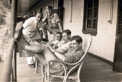 Survivors relaxing on the veranda at The Briars, St Helena